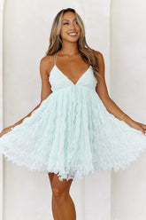 Feel The Breeze Mesh Mini Dress Mint