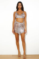 Forever Glow Cowl Crop Top Pink