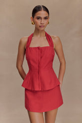 Kallie Linen Peplum Top