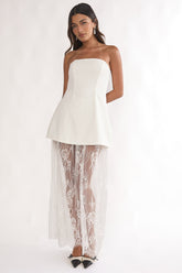 Talina Lace Skirt Set White