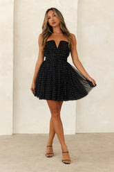 Twinkle Eyes Tulle Mini Dress Black