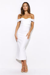 Classy Party Midi Dress White
