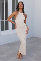 Remarkable Achievements Midi Dress Beige
