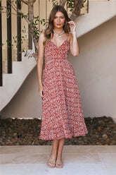 Sit Down Maxi Dress Rust
