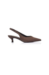 Lush Slingback Kitten Heels Chocolate
