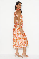 Fifi Satin Maxi Dress Orange